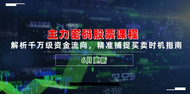（14976期）主力密码股票课程，解析千万级资金流向，精准捕捉买卖时机指南（6月更新）-3YVIP资源库