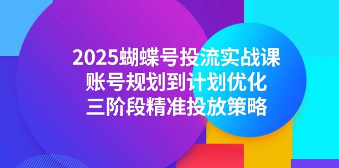 （14987期）2025蝴蝶号投流实战课，账号规划到计划优化，三阶段精准投放策略-3YVIP资源库