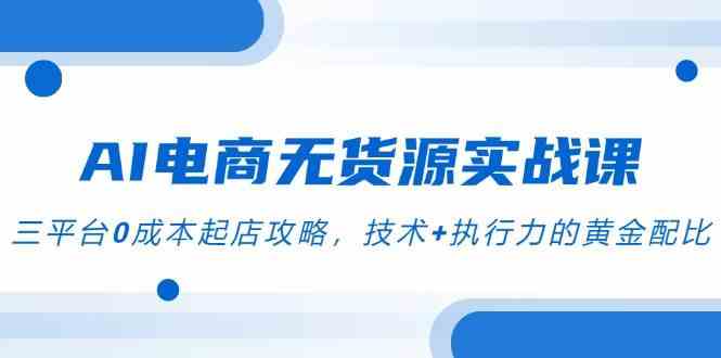 AI电商无货源实战课，三平台0成本起店攻略，技术+执行力的黄金配比-3YVIP资源库