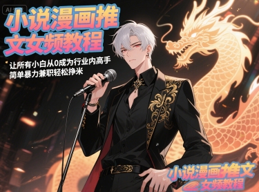 小说漫画推文女频教程，让所有小白从0成为行业内高手，简单暴力兼职轻松挣米-3YVIP资源库