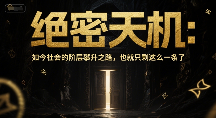 付费文章：绝密天机：如今社会的阶层攀升之路，也就只剩这么一条了-3YVIP资源库