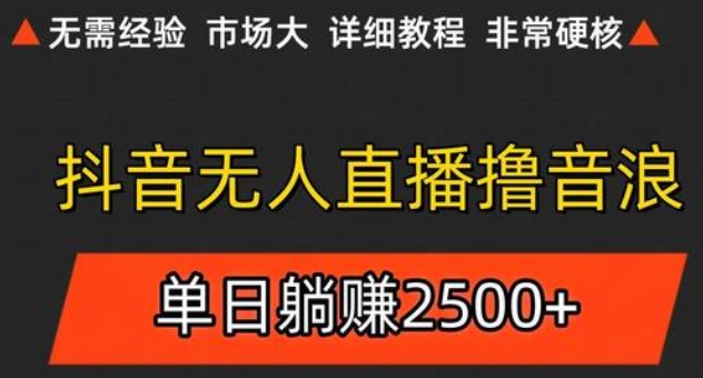 抖音无人直播6.0 简单无脑可矩阵 每天两小时轻松躺赚500+-3YVIP资源库