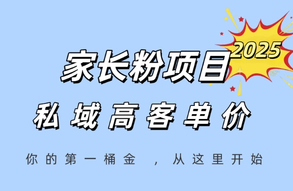 家长粉项目，一个可以长期变现暴利项目，私域高客单价，轻松完成你的人生第一桶金-3YVIP资源库