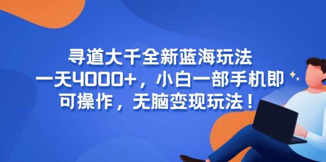 （15050期）寻道大千全新蓝海玩法，一天4000+，小白一部手机即可操作，无脑变现玩法！-3YVIP资源库