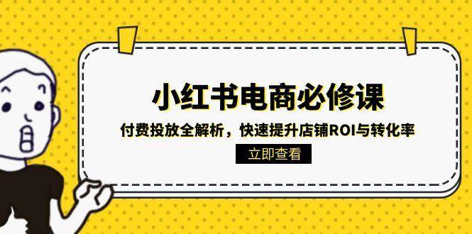 小红书电商必修课：付费投放全解析，快速提升店铺ROI与转化率-3YVIP资源库