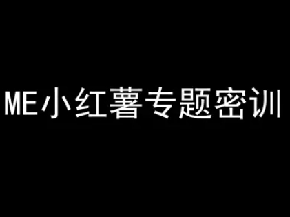 ME小红薯专题密训-小红书电商教程-3YVIP资源库
