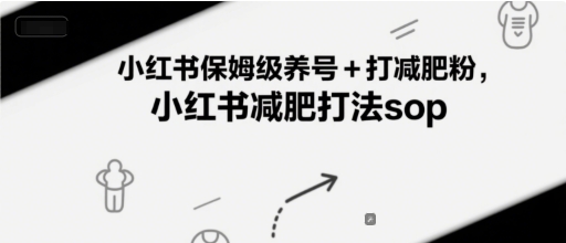 小红书保姆级养号+打减肥粉，小红书减肥打法sop-3YVIP资源库