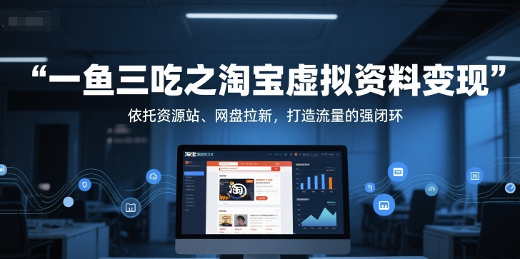一鱼三吃之淘宝虚拟资料变现，依托资源站、网盘拉新，打造流量的强闭环-3YVIP资源库