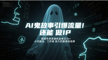 AI鬼故事引爆流量，还能做IP，视频号多渠道收益单日1k+，小白副业、工作室放大的最佳选择-3YVIP资源库