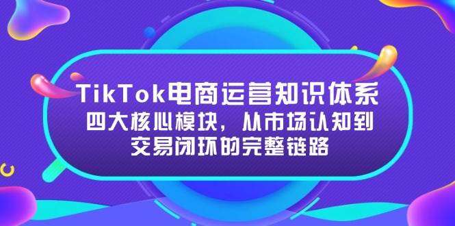 （15065期）TikTok电商运营知识体系：四大核心模块，从市场认知到交易闭环的完整链路-3YVIP资源库