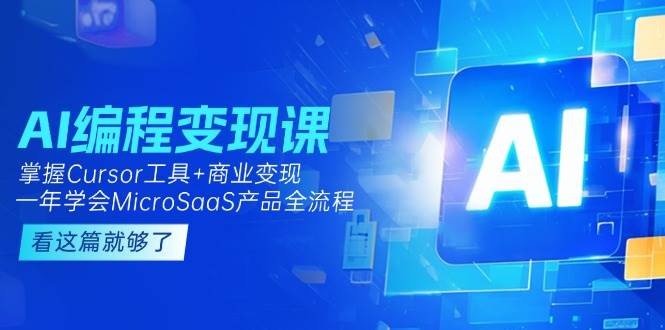 AI编程变现课：掌握Cursor工具+商业变现，一年学会MicroSaaS产品全流程-3YVIP资源库