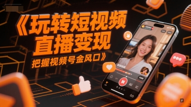 玩转短视频直播变现，把握视频号金风口-3YVIP资源库