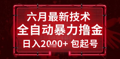 六月最新技术全自动暴力撸金，稳定日入2k+包起号，长期稳定【揭秘】-3YVIP资源库