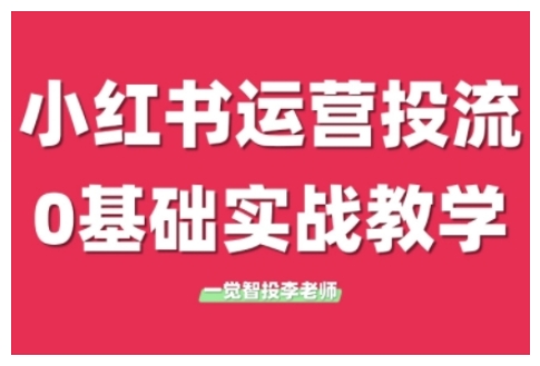 小红书运营投流，小红书广告投放从0到1的实战课，学完即可开始投放（更新）-3YVIP资源库