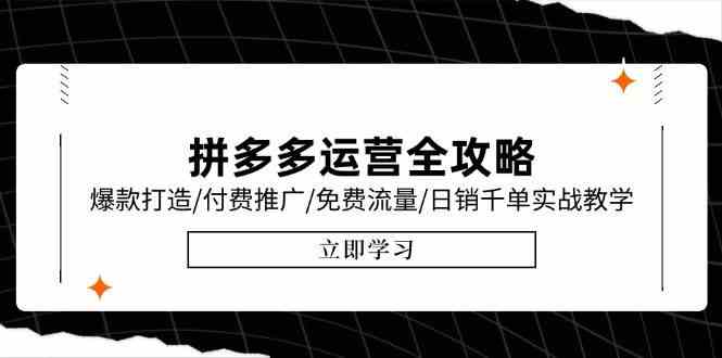 拼多多运营全攻略，爆款打造/付费推广/免费流量/日销千单实战教学/6月更新-3YVIP资源库