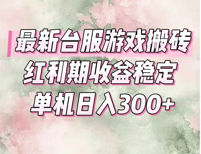 （15101期）最新台服游戏搬砖，红利期收益高稳定，操作简单，小白闭眼入。-3YVIP资源库