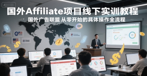国外Affiliate项目线下实训教程，国外广告联盟从零开始的具体操作全流程-3YVIP资源库