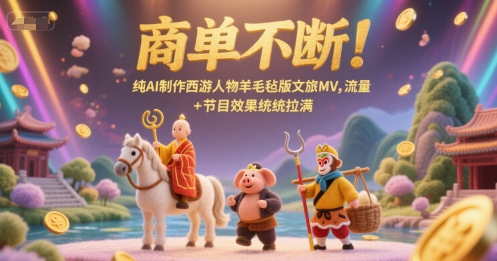 商单不断！纯AI制作西游人物羊毛毡版文旅MV，流量+节目效果统统拉满-3YVIP资源库