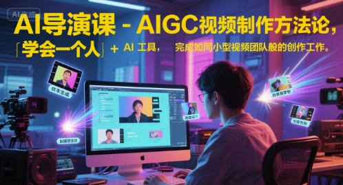 AI导演课-AIGC视频制作方法论，学会一个人+AI工具，完成如同小型视频团队般的创作工作，实现导演梦-3YVIP资源库