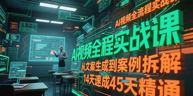 （15172期）AI视频全流程实战课，从文案生成到案例拆解，14天速成45天精通-3YVIP资源库