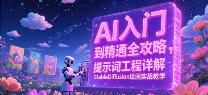 AI入门到精通全攻略，提示词工程详解，StableDiffusion绘画实战教学-3YVIP资源库