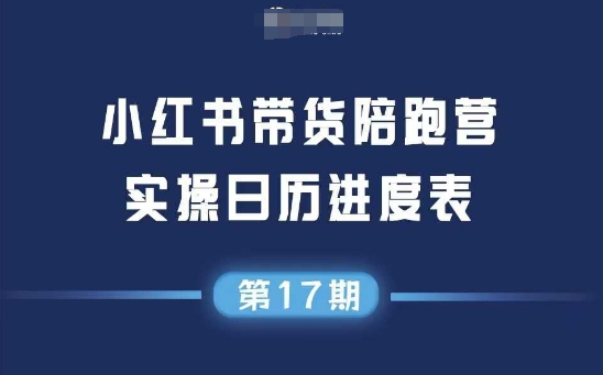 小红书第17期带货陪跑营，不囤货，无不直播，无不投流，通过选品+笔记内容+测品+笔记铺量+矩阵运营打爆款-3YVIP资源库