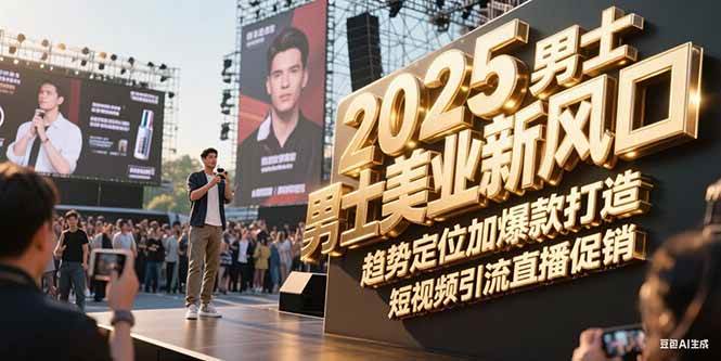 2025男士美业新风口，趋势定位加爆款打造，短视频引流直播促销-3YVIP资源库