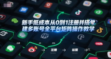 新手低成本从0到1注册并搭建多账号全平台矩阵操作教学，手机号-邮箱-IP-工具-3YVIP资源库