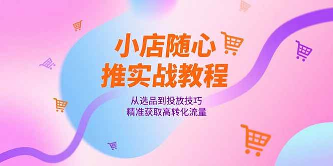 （15205期）小店随心推实战教程，从选品到投放技巧，精准获取高转化流量-3YVIP资源库