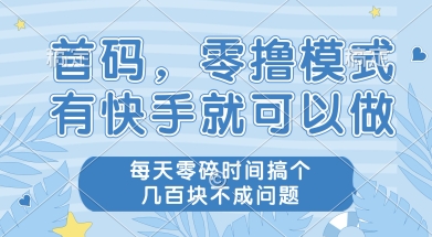 首码零撸项目，有快手就可以做，每天业务时间搞个几张不是问题【揭秘】-3YVIP资源库