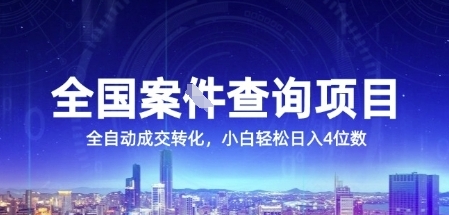 全国案JIAN查询项目，利用人性挣钱，全自动转化，一单利润15，小白轻松日入4位数【揭秘】-3YVIP资源库
