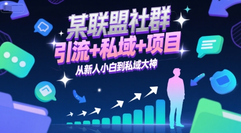 某联盟社群，引流+私域+项目，从新人小白到私域大神-3YVIP资源库