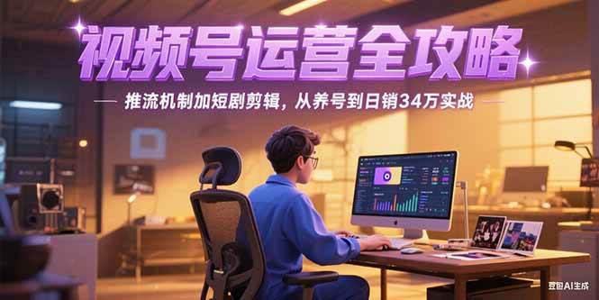 （15217期）2025视频号运营全攻略，推流机制加短剧剪辑，从养号到日销34万实战-3YVIP资源库