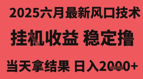 2025六月最新风口技术，无人挂G撸礼物，长期稳定 一个小时收益2k+，小白当天拿结果【揭秘】-3YVIP资源库