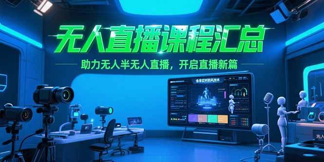 （15218期）无人直播课程汇总，含非实时防风技术，助力无人半无人直播，开启直播新篇-3YVIP资源库