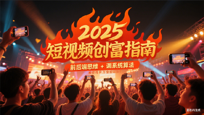 2025短视频创富指南，前后端思维 + 系统算法，教你月入过万变现路径-3YVIP资源库