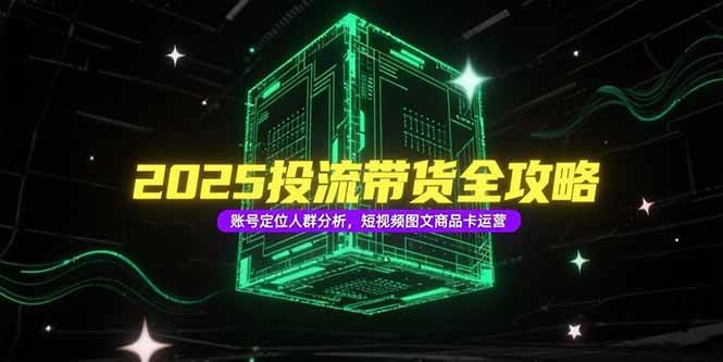 （15233期）2025投流带货全攻略，账号定位人群分析，短视频图文商品卡运营-3YVIP资源库