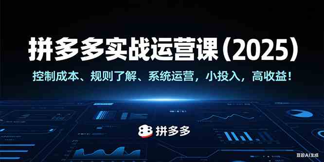 拼多多实战运营课（2025），控制成本、规则了解、系统运营，小投入，高收益！-3YVIP资源库