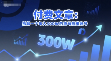 付费文章：拆解一个年入300W的喜马拉雅账号-3YVIP资源库