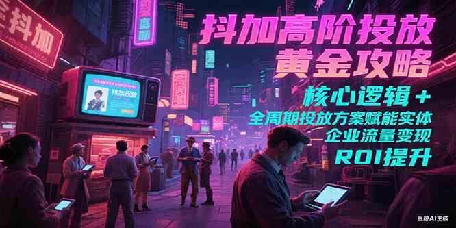 抖加高阶投放黄金攻略：核心逻辑全周期投放方案赋能实体企业流量变现 ROI 提升-3YVIP资源库