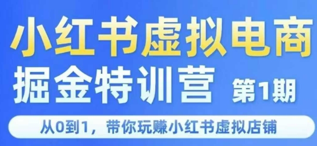 小红书虚拟电商掘金特训营第1期，从0到1，带你玩转小红书虚拟店铺-3YVIP资源库