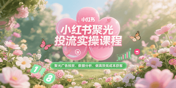 小红书聚光投流实操课程，聚光广告投放、数据分析、做高效低成本获客-3YVIP资源库