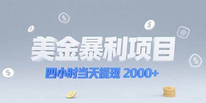 （15251期）美金暴利项目，四小时当天提现 2000+机会留给会选赛道的人-3YVIP资源库