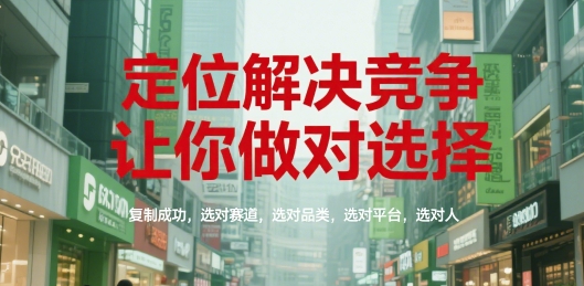 定位解决竞争，让你做对选择，复制成功，选对赛道，选对品类，选对平台，选对人-3YVIP资源库