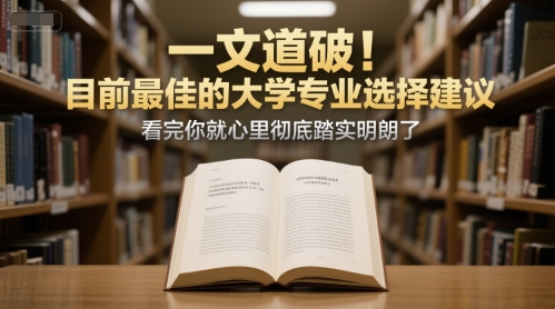 付费文章：一文道破！目前最佳的大学专业选择建议，看完你就心里彻底踏实明朗了-3YVIP资源库