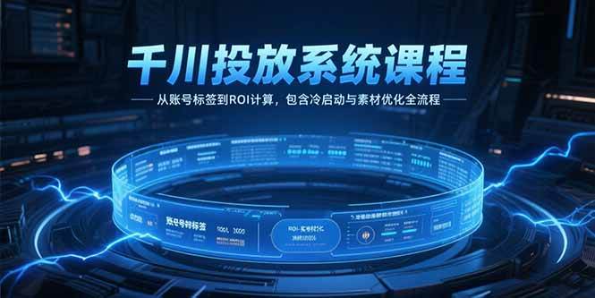 （15263期）千川投放系统课程，从账号标签到ROI计算，包含冷启动与素材优化全流程-3YVIP资源库