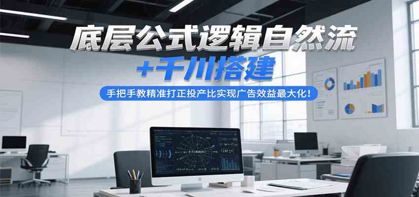 底层公式逻辑自然流+千川搭建，手把手教精准打正投产比实现广告效益最大化！-3YVIP资源库