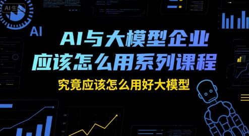 AI与大模型企业应该怎么用系列课程，究竟应该怎么用好大模型-3YVIP资源库