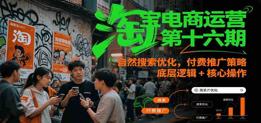 淘宝电商运营第十六期，自然搜索优化，付费推广策略，底层逻辑+核心操作-3YVIP资源库