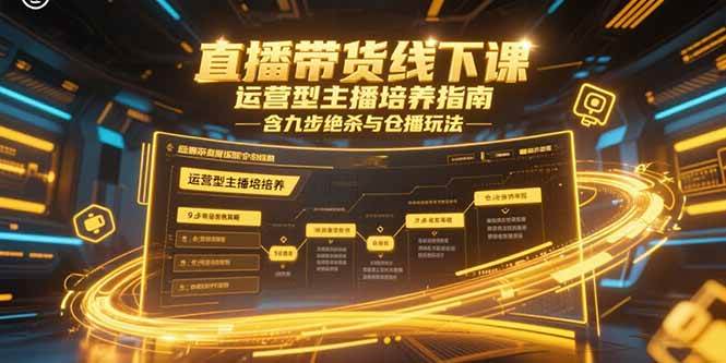 （15281期）直播带货线下课，运营型主播培养指南，含九步绝杀与仓播玩法-3YVIP资源库
